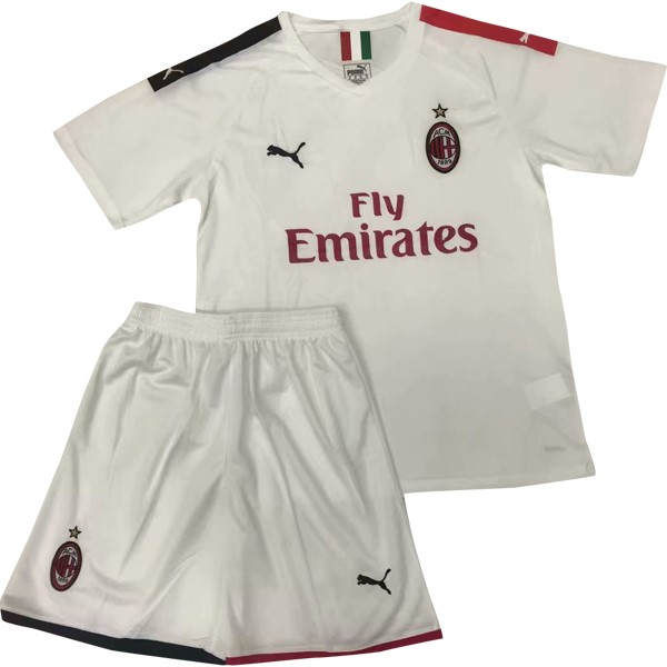 Camiseta AC Milan Replica Segunda Ropa Niños 2019/20 Blanco